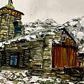 The beautiful snow-capped spiritual Hindu Temple, Kedarnath, Uttarakhand, India.